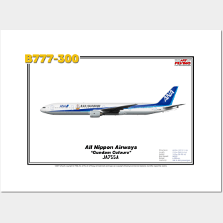 Boeing B777-300 - All Nippon Airways "Gundam Colours" (Art Print) Posters and Art